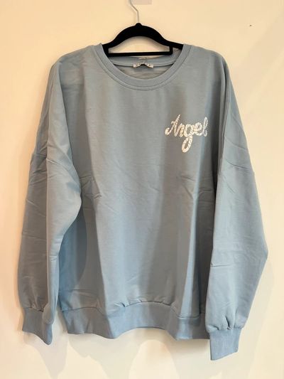 Blue Sweatshirt With Angel Graphic